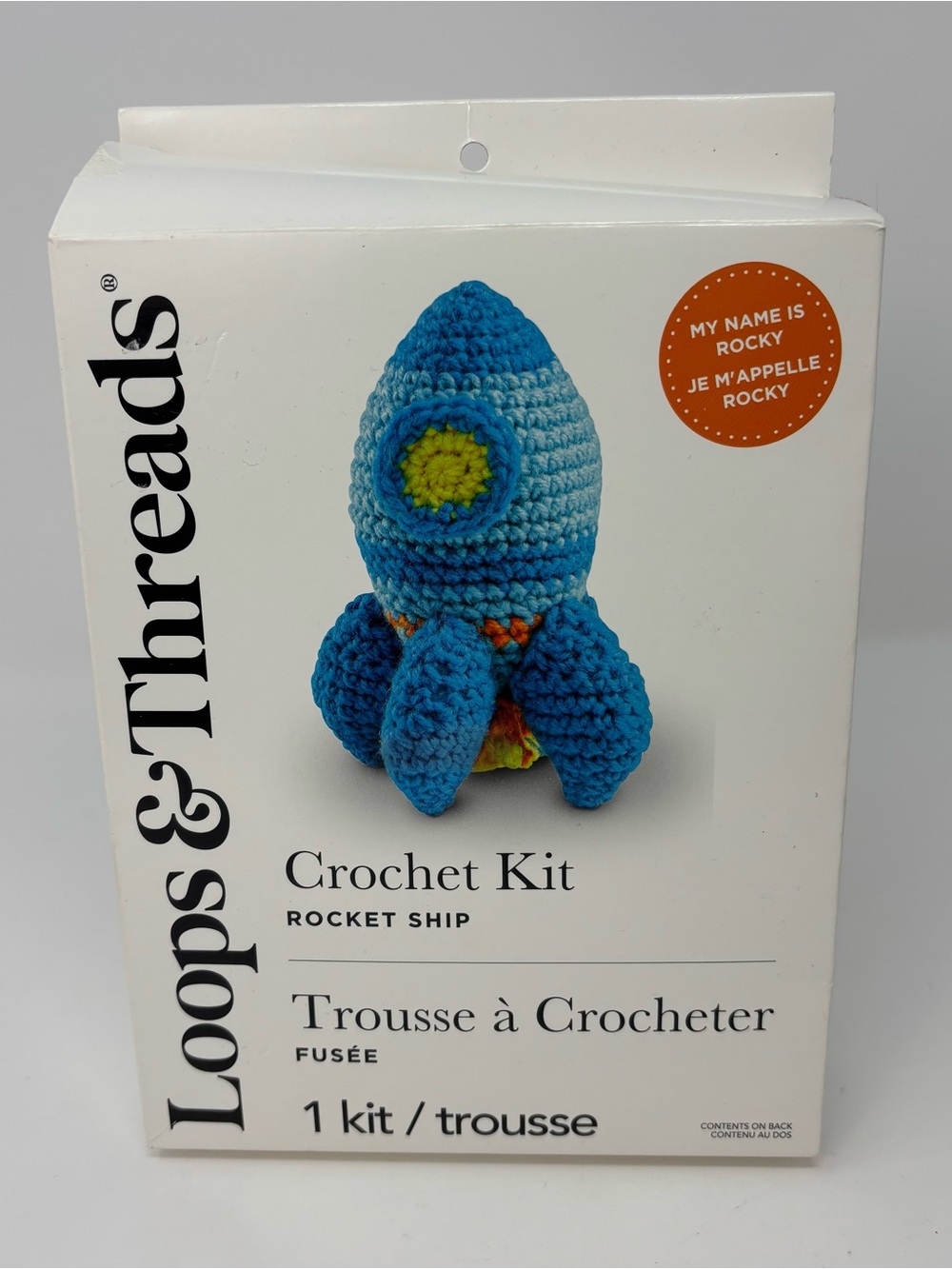 Loops & Threads Rocket Ship "Rocky" Crochet Kit Amigurumi Open Box